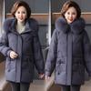 Damen Mittellange Jacke mit 90 % Daunenfüllung (weiße Entendaunen) - Wintermode 2025 für mittleres und älteres Alter
