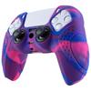 eXtremeRate PlayVital Protective Cover for Cover for Ps5 with Stick Cap Purple Ps5, Controller, [pink & & Blue]