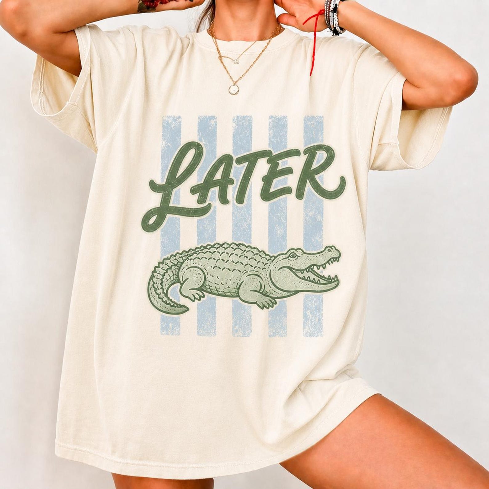 Comfort Colors® Later Gator Shirt, See You Later Alligator Tshirt, Trendy Vacation T-shirt, Crocodile Graphic, Funny Quote Beach Summer Tee S