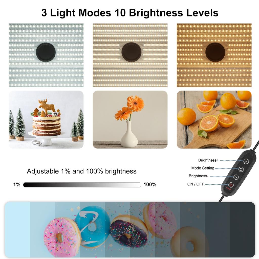 PULUZ PU5064 Składany Namiot Świetlny LED Desktopowe Studio Fotograficzne Light Box Przenośny Sześcian Softbox 672szt.