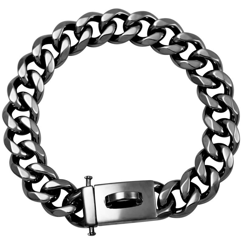 Stainless Steel Cuban Link Dog Collar With Snap Hook 19mm Heavy Duty Medium To Large Dogs Gold Black Rose