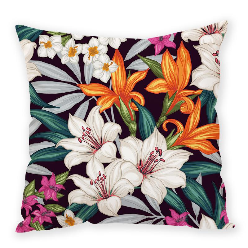 

Зеленые Растения и Цветы Плюшевая Наволочка с Цифровой Печатью Серия Цветочный Середина Лета Чехол на Подушку для Дивана и Автомобиля Премиум 45Cm