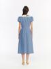 Kisserihe Puff Sleeve Striped Dress_Blue