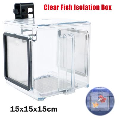 Caixa de Criação para Aquário Caixa de Reprodução de Peixes Caixa de Isolamento de Peixes Transparente Incubadora de Peixes Acrílica com Tampa de Malha Removível