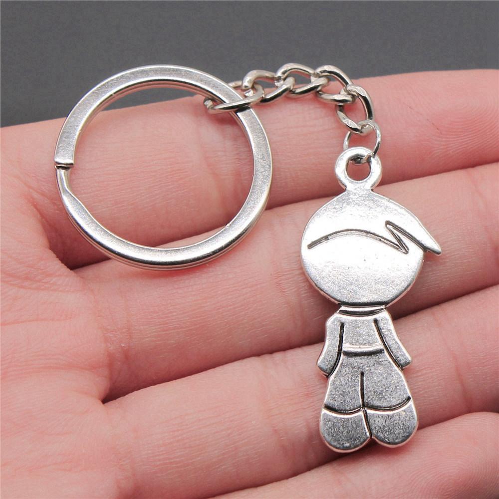 28mm Key Ring Couple Heart Love Minimalist Jewelry Components QY016