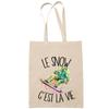 Tote Bag - PLANETEE - Tote Bag / Sac Cabas - Cotton - Printed In France - « Snow C'est La Vie » Pattern
