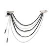 Alloy Tassel Chain Brooch Water Droplet Fringe Bead Fixed Ornament Clothing Tie Pin  Women Girls