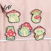 Enamel Safety Pin Brooch Pin Frog Mushroom Design Lapel Glaze Bright Color Badge Cartoon with Standard Versatile for Clothing Bags Hats Shoes