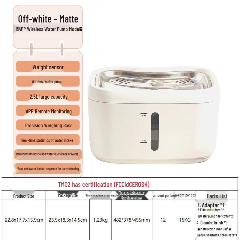 Automatic Smart Cat Water Dispenser with Wireless Induction and Silent Circulation