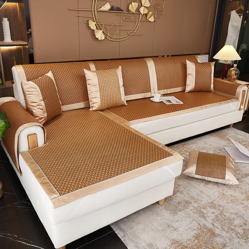 Rattan Mat Sofa Cushion Summer Summer Summer Summer Summer Mat Cushion Simple Modern Leather Full Covered Cloth