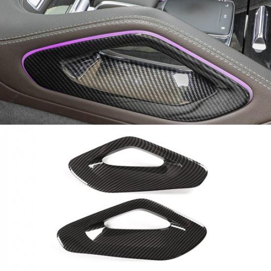 For Benz GLE GLS Class -23 ABS Carbon Fiber Look Central Armrest Side Cover