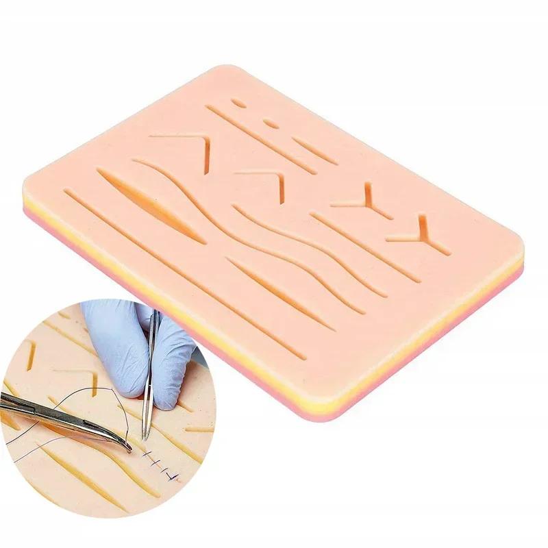 Traumatic Skin Suture Training Model Pad with Wound Silicone Suture Practice Pad Teaching Equipment Dental Accessories