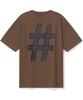 BEENTRILL Vintage Hashtag Oversized Short Sleeve T-Shirt (Light Brown)