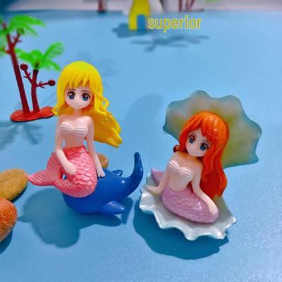 Mermaid DIY Micro Landscape Aquarium Decoration Set - Creative Waterscape Beauty Ornaments and Cake Keychain Crafts