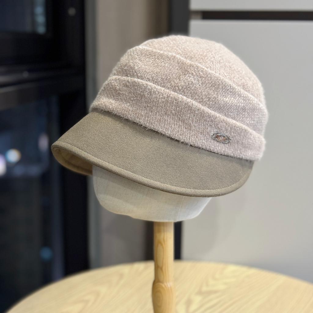 Korean Style Retro Pleated Furry Big Brim Fisherman Hat for Women Winter Warm Temperament Versatile Duck Bill Painter Hat