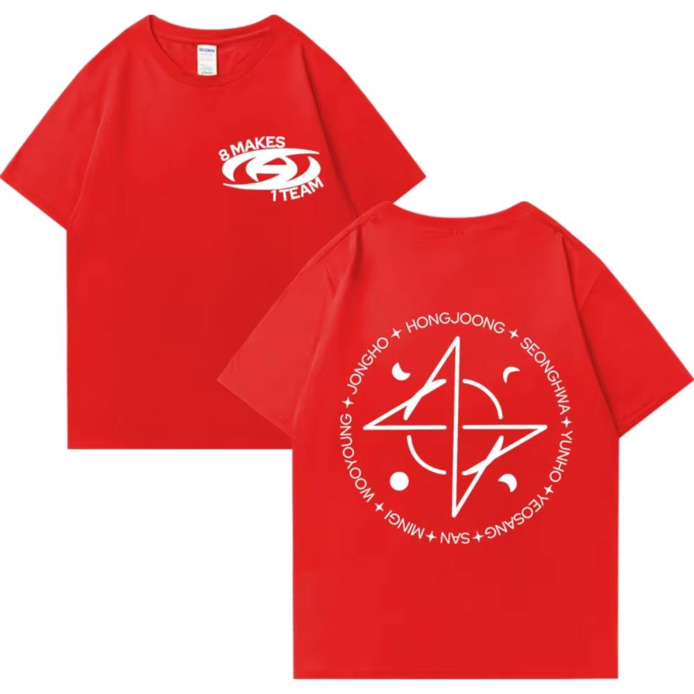 Kpop ATEEZ 8 Makes 1 Team Graphics Tshirt 2025 Men Women Vintag Oversized Tops Unisex Summer Print Cotton Short Sleeve T Shirts