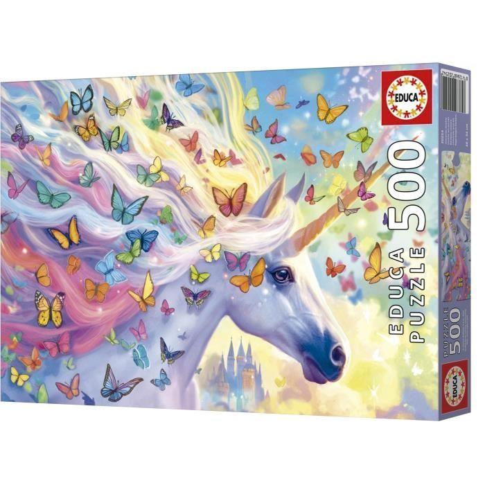 Puzzle - EDUCA - Licorne Arc-en-Ciel - 500 pièces - 48x34 cm - Pour enfants à partir de 10 ans