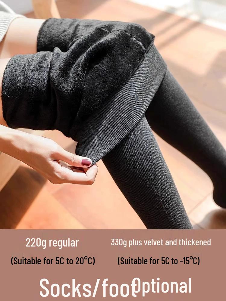 Dicke warme gestreifte Leggings für Damen für Stiefel - Herbst/Winter Fußbedeckende Strumpfhose