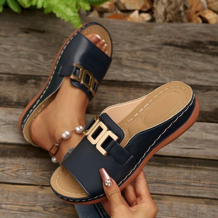 Women Slippers Casual Flat Open Heel Shoes Lightweight Comfortable Sports Slippers Fashion Designer Sandals Slides 42EUCN43 синий 1790₽