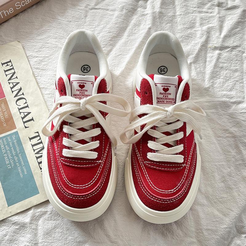 Fashion Retro Autumn Canvas Women's Outdoor Thick Soled Anti Slip Low Top Sports Vulcanized Board Shoes Zapatos Mujer Platform Sneakers