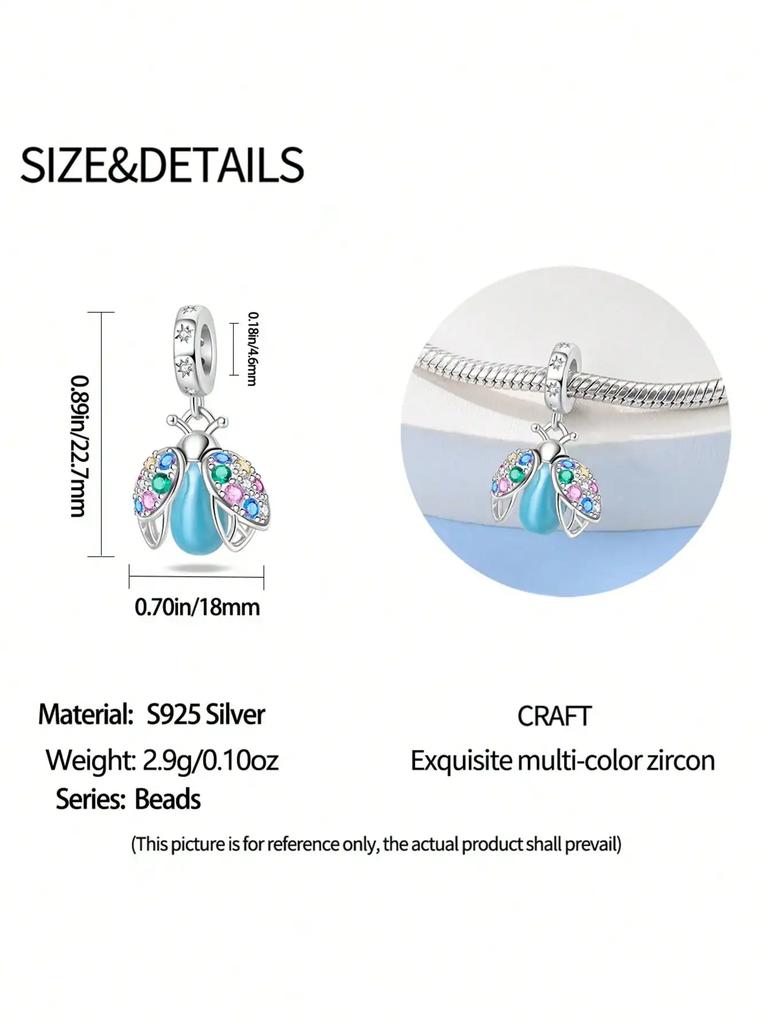 Copper Colors Blue Firefly Colorful Butterfly Beads Charm Pendant For Original Bracelet For Women Diy Jewelry Love Gift