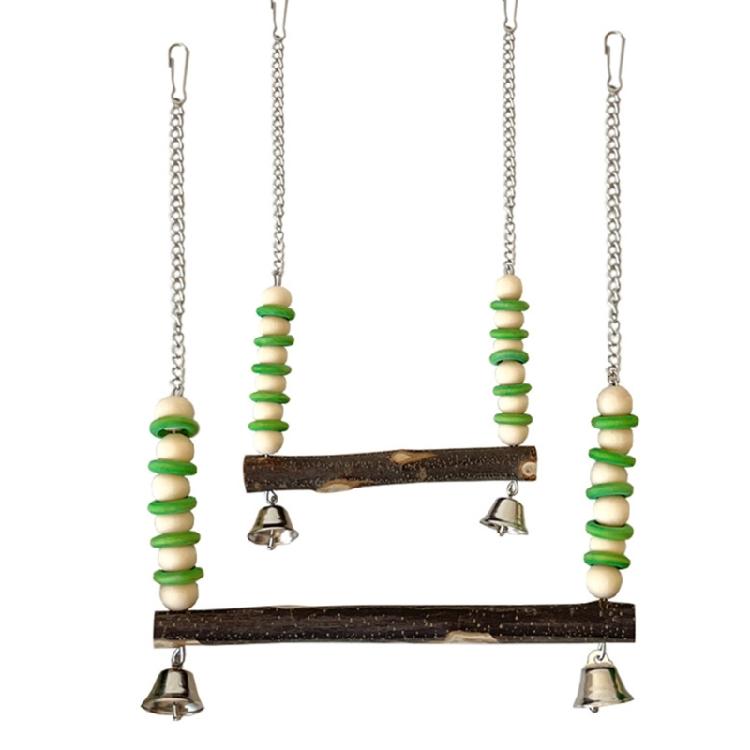 Bird Swing Toy Bird Cage Hangable Standing Perches Chewing Grinding Exercising Toy