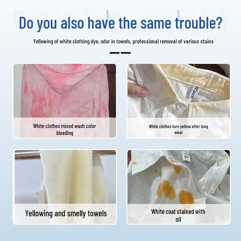 Active Oxygen Stain Remover & Bleach for Whitening White Clothes - Large Quantity Discount Available
