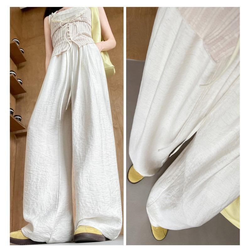 Lyocell cotton and linen wide-leg pants women's summer thin new high-waisted loose Yamamoto casual pants lazy mopping pants
