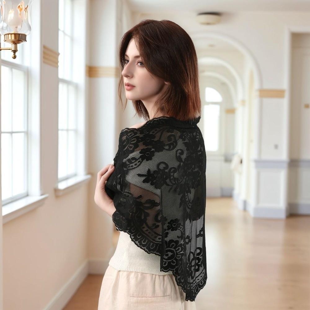 White Dot Lace Scarf Thin Hair Scarf Headband New Foulard Bandana  Women