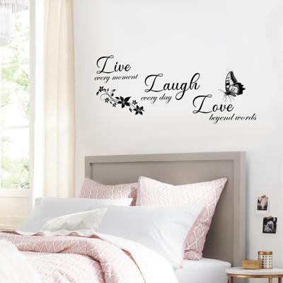 WZ9044 English Slogan LIVE LAUGH LOVE Bedroom Living Room Home Wall Decoration Wall Sticker