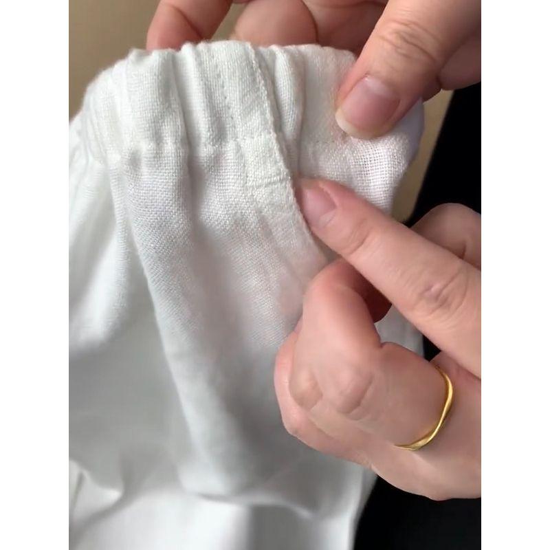 Hangzhou Purpleflower Holly Leaf Classy Best Selling ~ White Linen Matchet Pants Women's Summer Drawstring High Waist Casual Wide-Leg Trousers