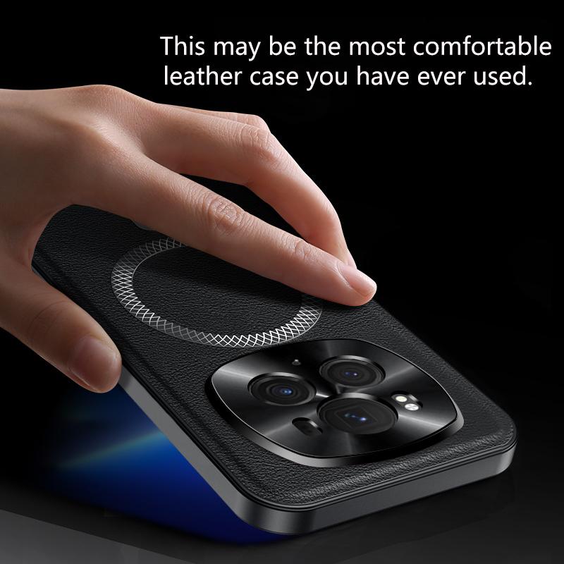 Pro Honor Magic 6 a Magic 6 Pro Pouzdro Magnetické Elegantní Kožené Odolné proti Opotřebení Objektiv Plně Kryté Protiskluzový Úchop Kryt Okraje Skořepina
