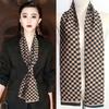New Silk Scarf Women's Small Long Narrow Silk Scarf Spring and Autumn Scarf Professional Temperament Scarf Shirt Accessories Tied Bag Headband