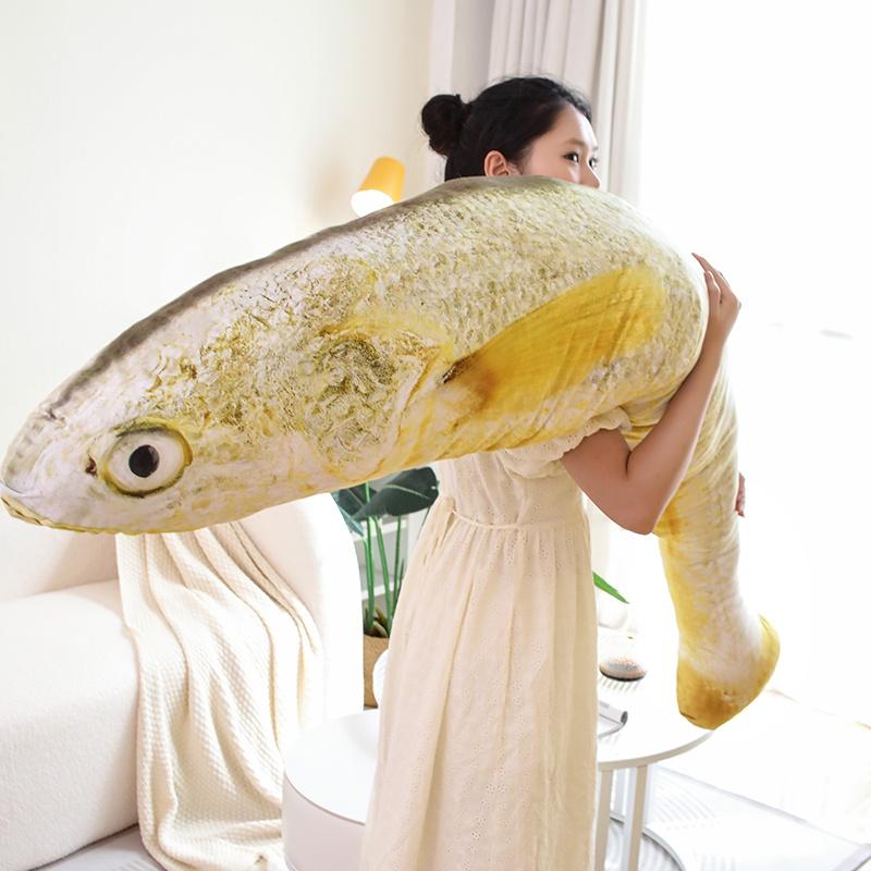 Entzückendes Großes Gelbes Fisch Plüschtier Kissen Für Chinajoy Fans 180cm Höhe!