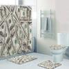 Us Dollar Bill Banknotes Bathroom Shower Curtain Set For Money Currency Notes Bath Mat Rug Toilet Carpet Home Decor
