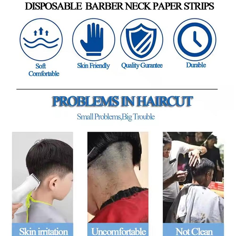 Professional Neck Paper Black Salon Barber Hair Dresser Roll Cutting Dressing Hairdressing Collar Accessory Necks Covering