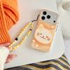 Cute Cat Phone Case With Beaded Wrist Strap Lanyard For iPhone 17 16 15 14 Pro Max Shockproof Soft TPU Protective Cover for Girl