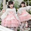 Spring Flower Fairy Princess Dress for Girls - Sweet Lolita Strappy Puffy Skirt for Birthday Parties