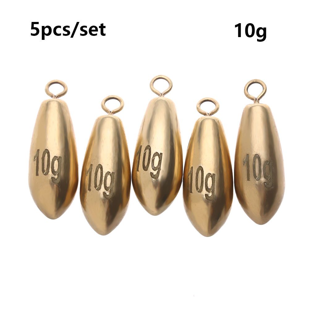5pcs High Quality Weights Additional Weight Hook Connector Brass Fishing Lead Fall Sinker