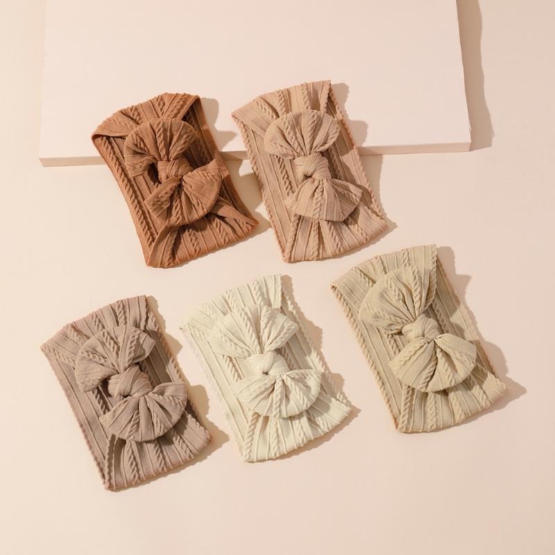 Elastic Knotted Headwear Baby Bowknot Headband Wide Band Bow Hair Bands for Baby Girl Infant Headbands Hair Accessories