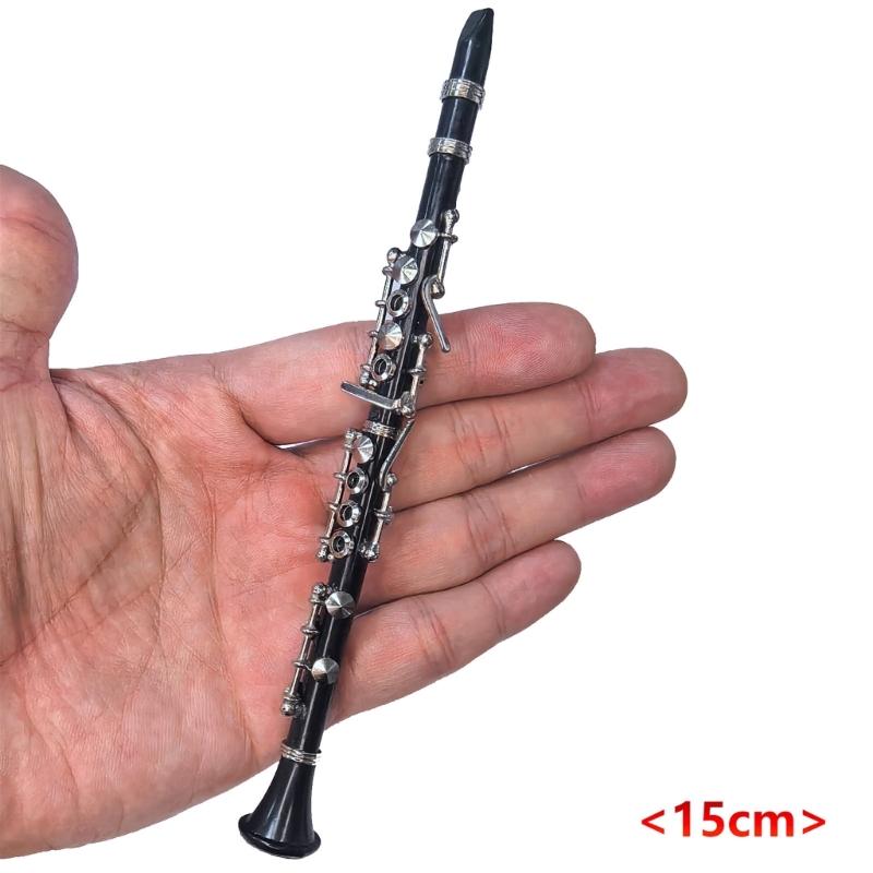 Miniature Clarinet Replicas with Stand and Case Gold Plated Model Musical Instrument Decoration For Music Lovers