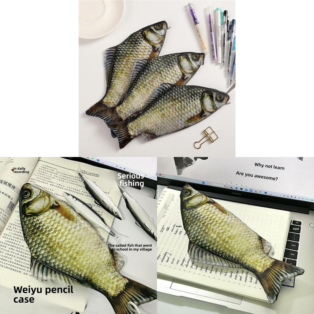 Creative Fish Shape Pencil Case With Polyester Material Fun Storage For Students And Kids