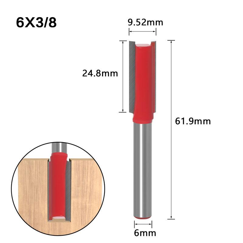 1/7 stücke Einzigen Doppel Flöte Gerade Bit 6mm 1/4 zoll Schaft Fräser für Holz Wolfram Hartmetall Router bit Holz Werkzeug