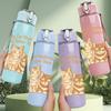 1PC My Cat Understands Better Than You Twin Cats 750ml Color Plastic Sports Water Bottle Leakproof Flip Straw Lid Suitable for Sports Office Home Use
