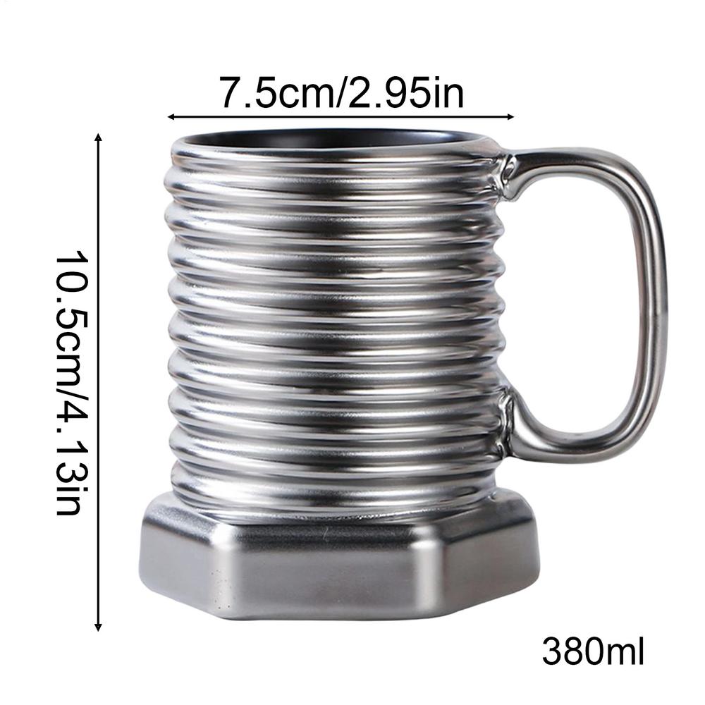 Spiral Hexagonal Coffee Mug 380ml Screw Design Heat Resistant Drinkware for Cappuccino Milk Tea Beer Home Cafe Restaurant Use