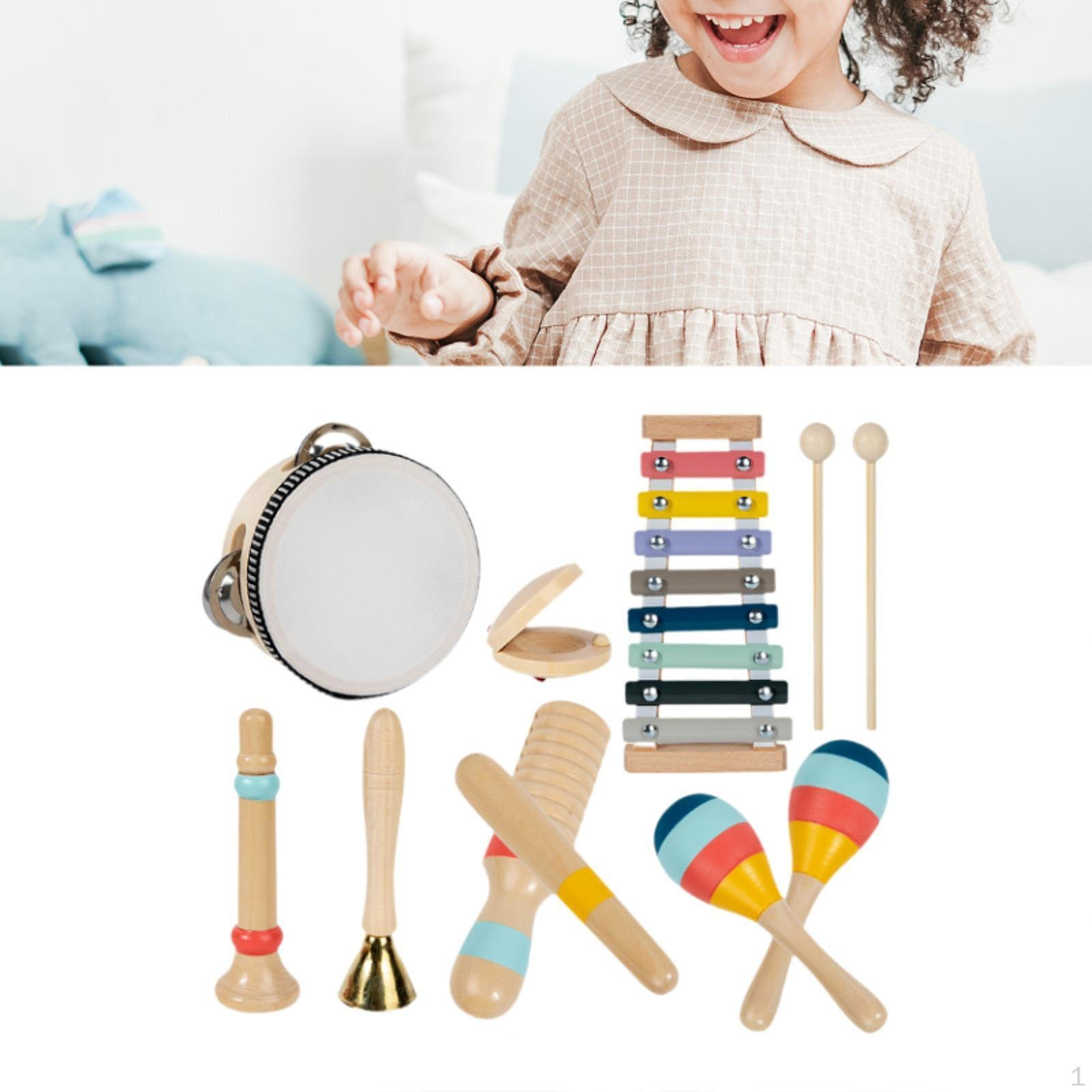 

8Pcs Percussion Toy Set Sensory Birthday Gifts Rhythm Musical Instruments Wooden Toys for
