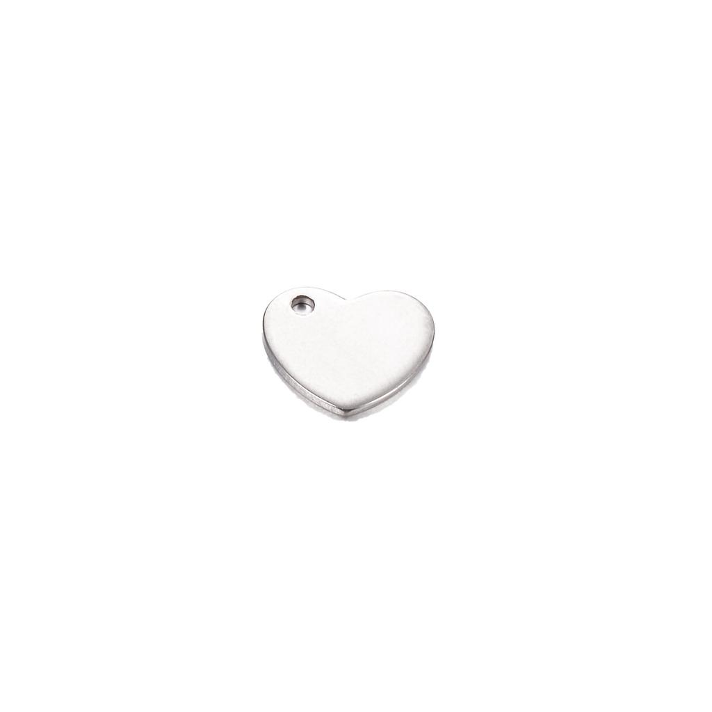 20Pcs/lot Stainless Steel Heart Charm Stamping Blank Pendant DIY Jewelry Making For necklace or Bracelet or Anklet