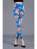 2023 Trendy Floral Print Slim Fit Milk Silk Leggings for Women - Plus Size, Elastic, Outerwear