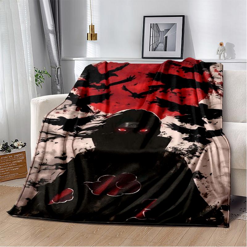 3D N-Naruto Cartoon Anime I-Itachi Flannel Blanket Soft Warm Throw Blanket for Bedroom Living Room Bed Travel Camping Picnic Kid