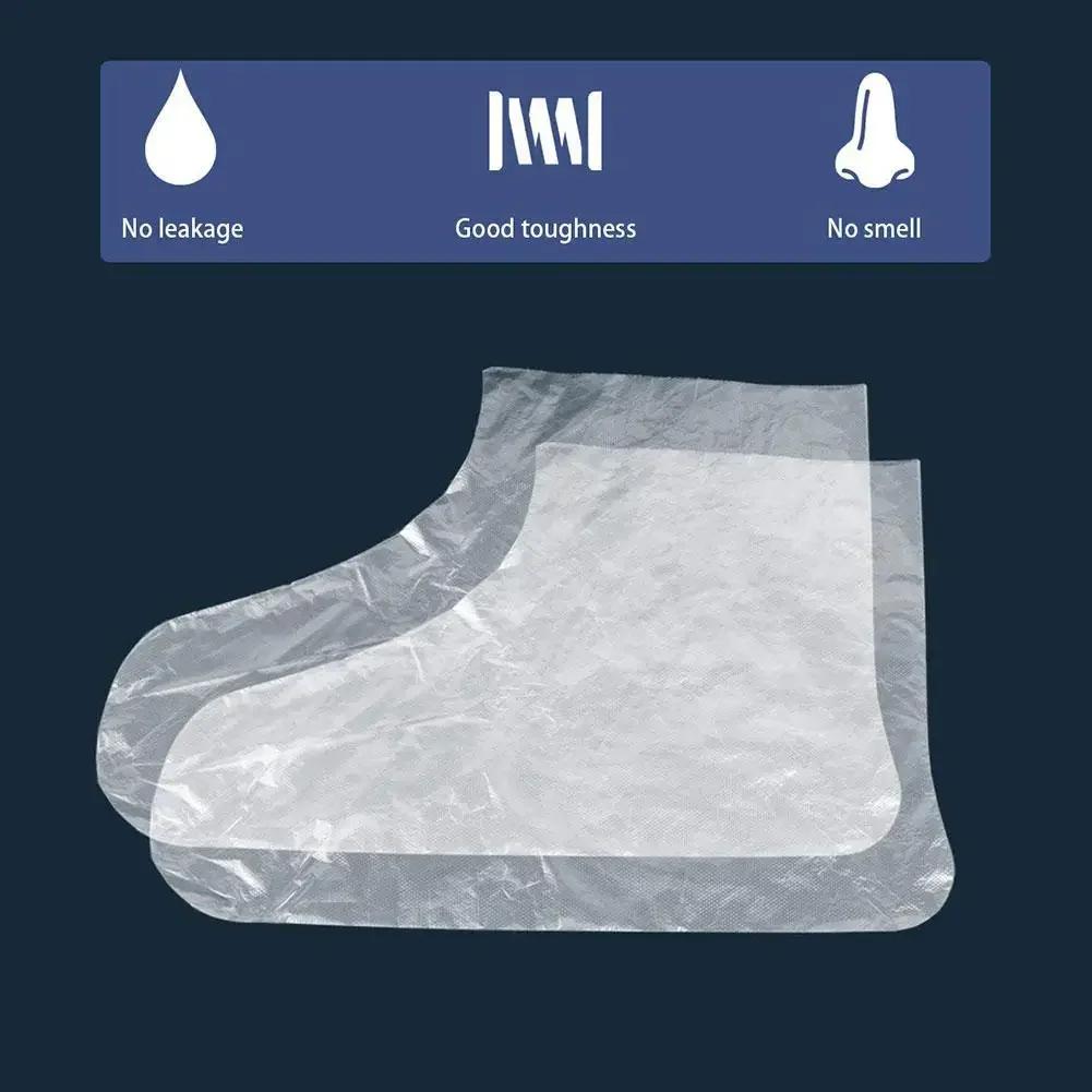 Transparent Disposable Foot Bags Detox SPA Covers Pedicure Prevent Infection Remove Chapped Bath Wipe Foot Care Tools 100PCS/bag